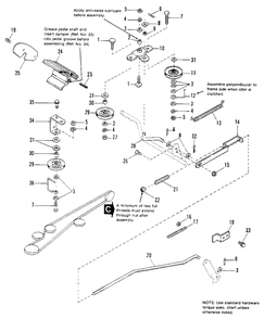 Brake And Clutch Group Diagram and Parts List for 4212H 1691270 Simplicity Lawn Tractor