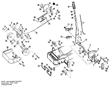 Power Take Off Group Diagram and Parts List for 707 990373 Simplicity Lawn Tractor
