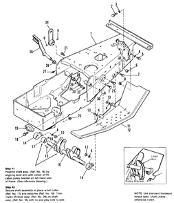 Frame And Footrest Group Diagram and Parts List for 7790H 1690890 Simplicity Lawn Tractor