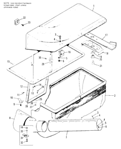 Rear Mounted Grass Catcher Group Diagram and Parts List for 325 990900 Simplicity Lawn Tractor