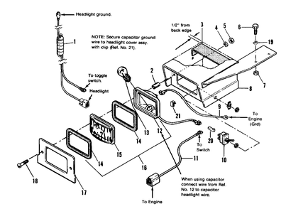 Headlight Group - 8 And 10hp Models Diagram and Parts List for 1080 1690546 Simplicity Snow Blower