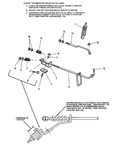 Brake Group (7010 And 7016) Diagram and Parts List for 7010 1690333 Simplicity Lawn Tractor