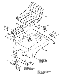 Seat And Deck Group Diagram and Parts List for 7116H 1690578 Simplicity Lawn Tractor