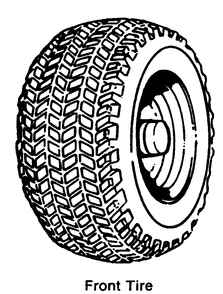 Front Tires Diagram and Parts List for 7116H 1690578 Simplicity Lawn Tractor