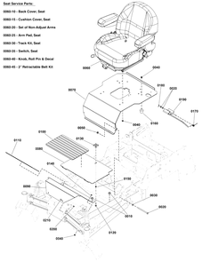 Seat Mount And Floor Group Diagram and Parts List for 5901954  Simplicity Lawn Tractor