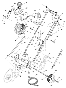 Frame, Handles And Engine Group (178fheg) Diagram and Parts List for 520M 1694585 Simplicity Snow Blower