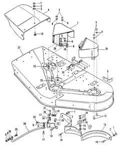 42-Inch Housing Group Diagram and Parts List for 6111 1690449 Simplicity Lawn Tractor