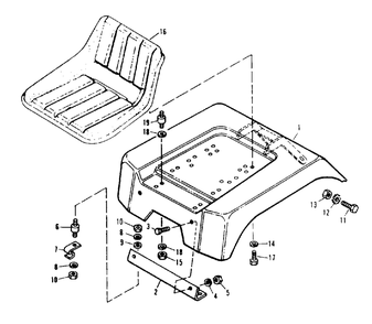 Seat And Fenders Diagram and Parts List for 3410H 990757 Simplicity Lawn Tractor