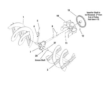 Auger Drive Group Diagram and Parts List for P1738E 1695309 Simplicity Snow Blower