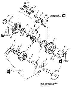 Rear Axle And Differential Group Diagram and Parts List for 7116H 1690489 Simplicity Lawn Tractor