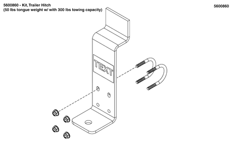 Trailer Hitch Kit - 5600860 Diagram and Parts List for 5600860  Simplicity Lawn Tractor Accessories