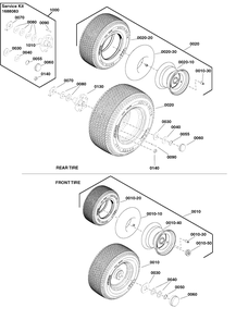 Wheels And Tires Group Diagram and Parts List for 2691418-02  Simplicity Lawn Tractor
