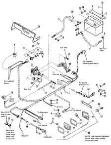 Electrical Group Diagram and Parts List for 4212H 1691340 Simplicity Lawn Tractor