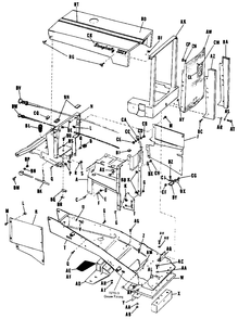 Frame, Hood, Grill, And Inst. Panel Diagram and Parts List for 3212V 990571 Simplicity Lawn Tractor