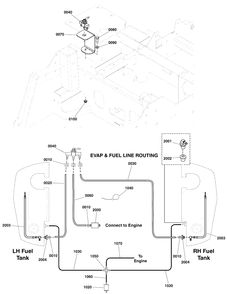 Fuel Supply Hose, Tank Replacement Parts, And Evap Group Diagram and Parts List for 5901985  Simplicity Lawn Tractor