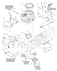 Engine Group - 20hp, 21hp, 22hp, 24hp And 27hp, Twin Diagram and Parts List for 2690947-00  Simplicity Lawn Tractor