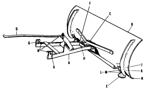 42-Inch Snow Plow And Grader Diagram and Parts List for 3212H 990573 Simplicity Lawn Tractor