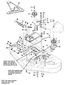 42-Inch And 48-Inch Clutch And Support Group Diagram and Parts List for 6216 1691065 Simplicity Lawn Tractor