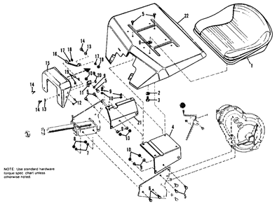 Seat Group Diagram and Parts List for 707 990373 Simplicity Lawn Tractor