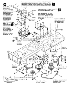 Engine And Drive Group - Drive Section Diagram and Parts List for 3110 1690566 Simplicity Lawn Tractor