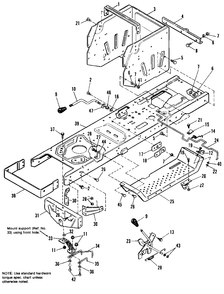 Frame Group Diagram and Parts List for 4212H 1691931 Simplicity Lawn Tractor