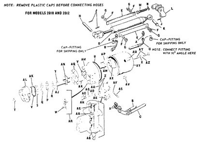 Hydraulic Lift Group Diagram and Parts List for 2012 990400 Simplicity Lawn Tractor