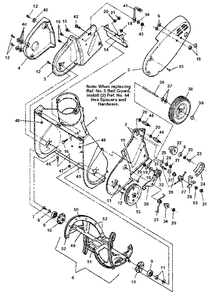 Auger And Drive Group (02603) Diagram and Parts List for 319E 1694383 Simplicity Snow Blower