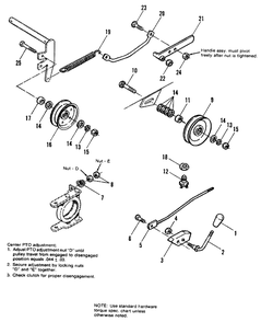 P.T.O. Control Group Diagram and Parts List for 7116 1690476 Simplicity Lawn Tractor
