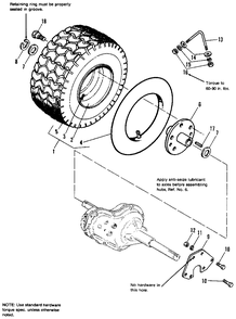 Wheel And Tire Group - Early Models Diagram and Parts List for 6211 1690682 Simplicity Lawn Tractor