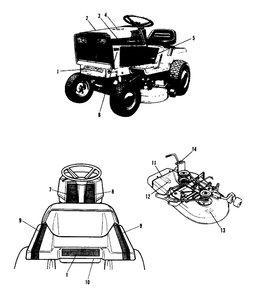 Decal Group Diagram and Parts List for 4211 1690910 Simplicity Lawn Tractor