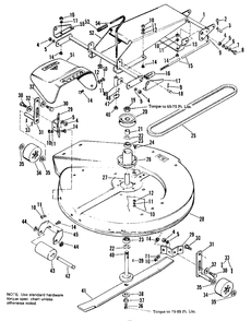 26-Inch Mower Housing And Arbor Group Diagram and Parts List for 1600327  Simplicity Lawn Tractor Accessories