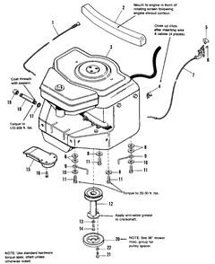 Engine Group Diagram and Parts List for 5116 1690684 Simplicity Lawn Tractor