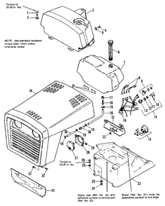 Hood, Grille And Dash Group Diagram and Parts List for 6108 1690451 Simplicity Lawn Tractor