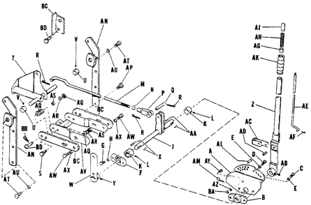 Rear Lift Draw Bar Group - Mfg Nos. 990308 Thru 990497 Diagram and Parts List for 2012 990400 Simplicity Lawn Tractor