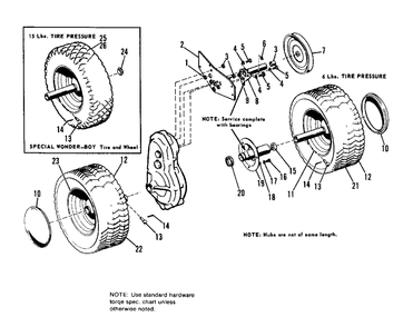 Rear Wheels And Side Plate Group Diagram and Parts List for 606SPECIAL 990332 Simplicity Lawn Tractor