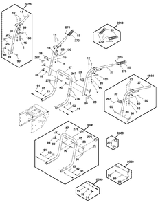 Handles Group Diagram and Parts List for SELECT1527 1696821-02 Simplicity Snow Blower