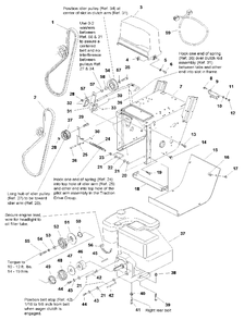 Engine And Frame Group - 9hp, Electric Start Diagram and Parts List for 970E 1694243 Simplicity Snow Blower