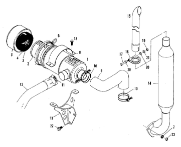 Air Cleaner And Muffler Group (3486i13) Diagram and Parts List for 9528 2097173 Simplicity Lawn Tractor