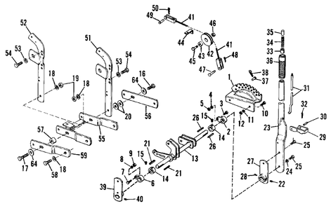 Rear Lift Draw Bar Group Diagram and Parts List for 3410 990755 Simplicity Lawn Tractor