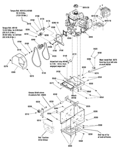 Engine And Frame Group - 9.5tp Diagram and Parts List for M1024E 1696645-00 Simplicity Snow Blower