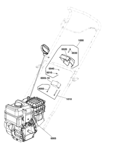 Engine Group Diagram and Parts List for 1022E 1697142-01 Simplicity Snow Blower