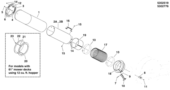 Tube Assembly Diagram and Parts List for 5600754  Simplicity Lawn Tractor Accessories