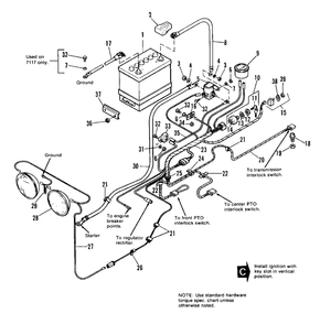 Electrical Group Diagram and Parts List for 7112 1691014 Simplicity Lawn Tractor