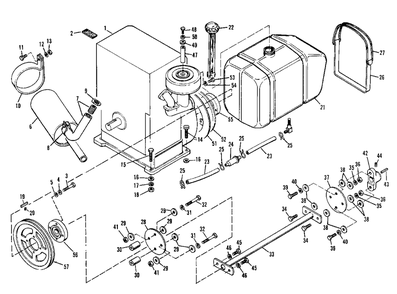 Engine And Drive Shaft Landlord Diagram and Parts List for 3410H 990757 Simplicity Lawn Tractor