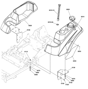Fuel Tank And Mount Group Diagram and Parts List for 5901743  Simplicity Lawn Tractor