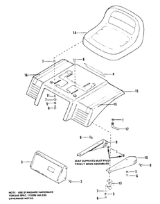 Seat And Deck Group (6008 And 6011) Diagram and Parts List for 6008 1690315 Simplicity Lawn Tractor