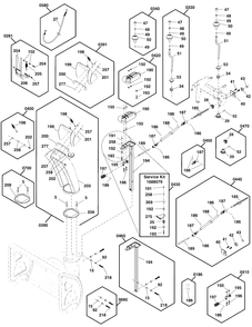 Discharge Chute Group Diagram and Parts List for SELECT1024 1696813-01 Simplicity Snow Blower