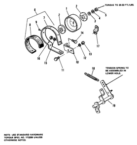 Transmission Brake, Drive And Control Group Diagram and Parts List for 7014S 1690338 Simplicity Lawn Tractor