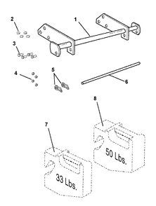 Rear Weight Carrier Diagram and Parts List for 1692941SM  Simplicity Lawn Tractor Accessories