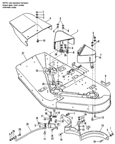 42-Inch And 48-Inch Housing Group Diagram and Parts List for 6216 1691065 Simplicity Lawn Tractor